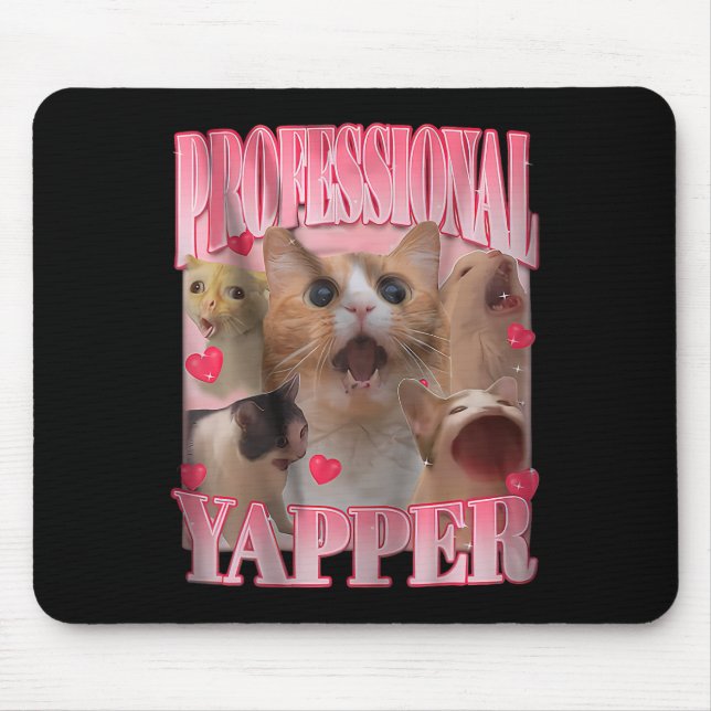 Beruflich Yapper Cat Funny Meme Mousepad (Vorne)