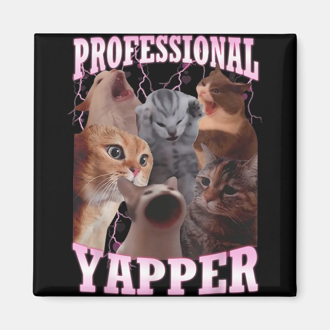 Beruflich Yapper Cat Meme Funny Odly spezifisch Magnet (Vorne)