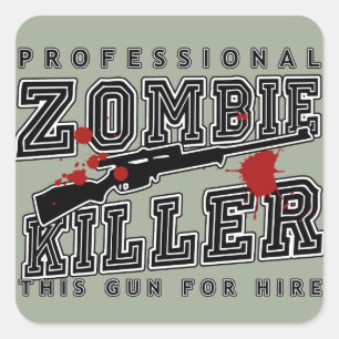 Beruflich Zombie Killer Quadratischer Aufkleber