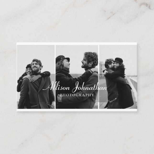 Berufliche 3-Foto-Skriptfotografie Visitenkarte (Vorderseite)