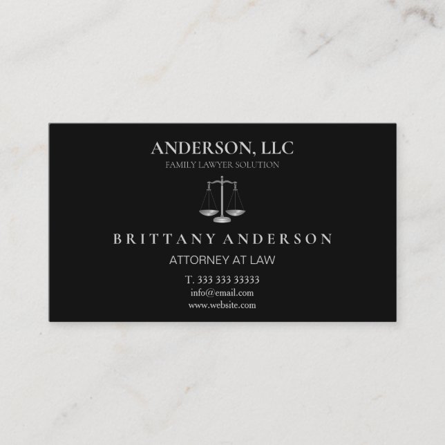 Berufliche Anwältin auf dem Rechtsweg Visitenkarte (Vorderseite)