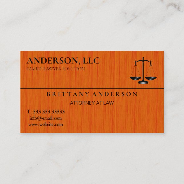 Berufliche Anwältin auf dem Rechtsweg Visitenkarte (Vorderseite)