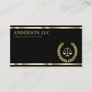 Berufliche Anwältin im "Law Black & Gold Scale" Visitenkarte