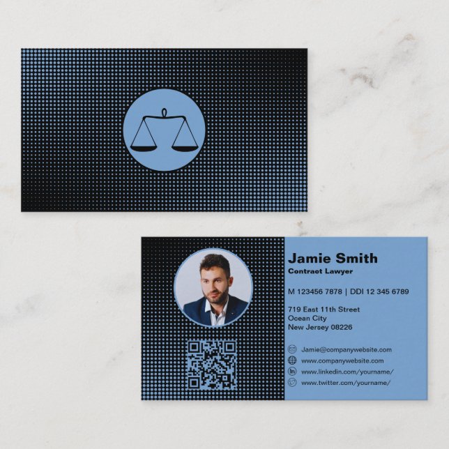 Berufliche Anwaltskanzleien Blue Business Cards Treuekarte (Vorne/Hinten)