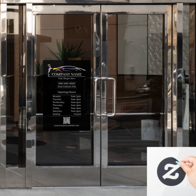 Berufliche Auto Body Paint Shop Autostunden Fensteraufkleber (Büro Tür)