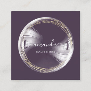 Berufliche Beauty Makeup Logo Blubum Plum Quadratische Visitenkarte