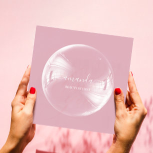 Berufliche Beauty Makeup Logo-Rose-Blase Quadratische Visitenkarte