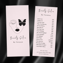 Berufliche Beauty Salon Preislisten