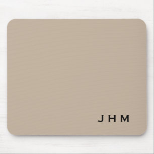 Berufliche Beige- und Schwarz-Monogramm-Initialen Mousepad