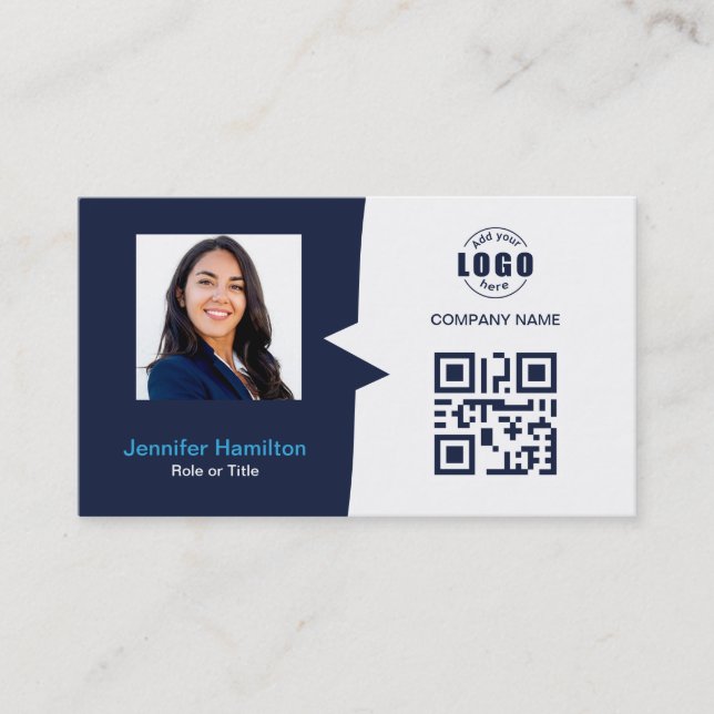Berufliche benutzerdefinierte QRCode-Foto Dunkle b Visitenkarte (Vorderseite)