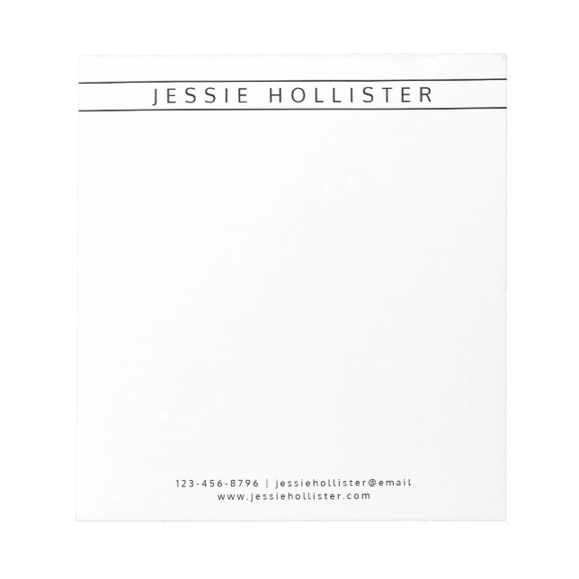 Berufliche Bezeichnung und Informationen Notizblock (Vorderseite)