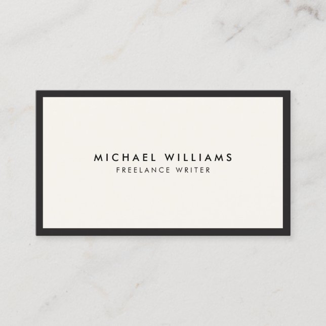 Berufliche Black and Ivory Business Card Visitenkarte (Vorderseite)