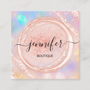 Berufliche Boutique Shop Beauty Logo-Rose Quadratische Visitenkarte