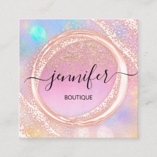 Berufliche Boutique Shop Beauty Ombre Glitzer Quadratische Visitenkarte