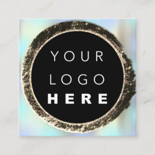 Berufliche Boutique Shop Blue Gold Modern Logo Quadratische Visitenkarte