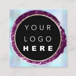 Berufliche Boutique Shop Blue Rose Silver Logo Quadratische Visitenkarte