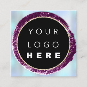 Berufliche Boutique Shop Blue Rose Silver Logo Quadratische Visitenkarte