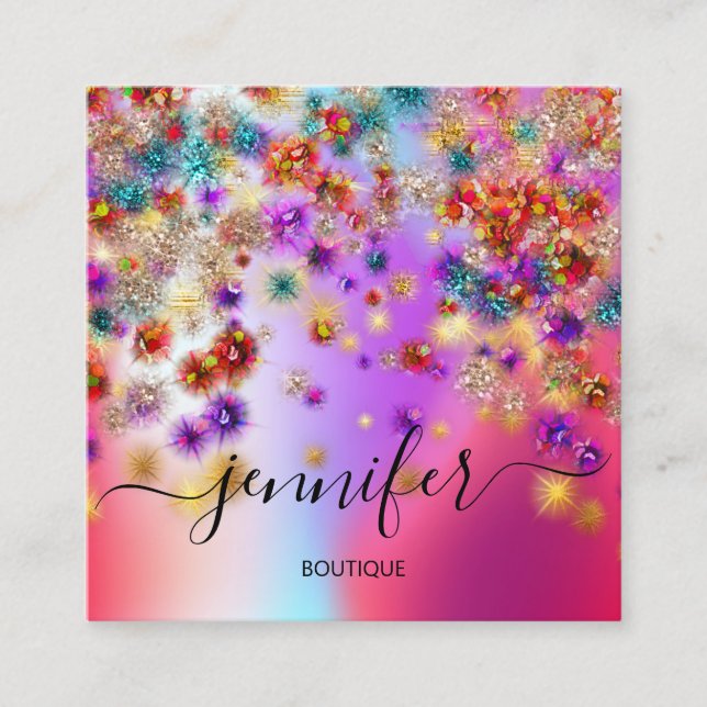 Berufliche Boutique Shop Eventplaner Quadratische Visitenkarte (Vorderseite)