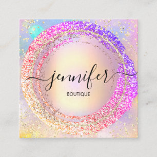 Berufliche Boutique Shop Glitzer Holografisches Bu Quadratische Visitenkarte