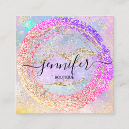 Berufliche Boutique Shop Glitzer Holograph QR Quadratische Visitenkarte