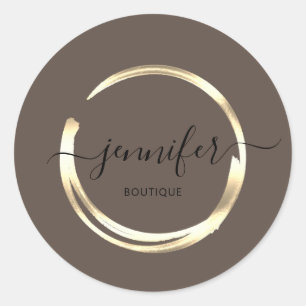 Berufliche Boutique Shop Golden Circle Minimal Runder Aufkleber