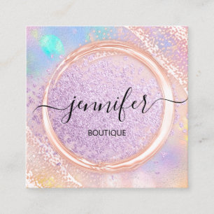 Berufliche Boutique Shop Lila Logo Quadratische Visitenkarte