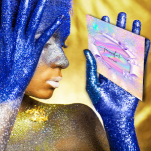 Berufliche Boutique Shop Name Glitzer HolographB Quadratische Visitenkarte