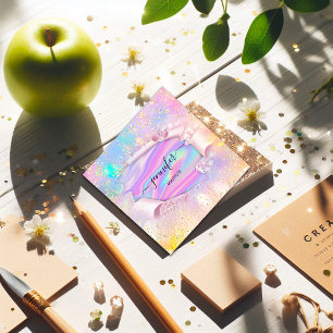 Berufliche Boutique Shop Name Holograph Glitzer Quadratische Visitenkarte