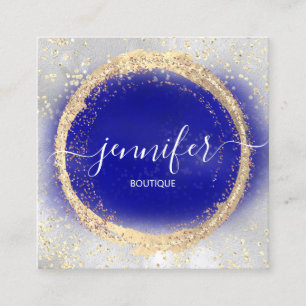 Berufliche Boutique Shop Royal Blue Gold Silver Quadratische Visitenkarte
