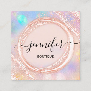 Berufliche Boutique Shop Schönheit Rose Holographi Quadratische Visitenkarte