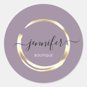 Berufliche Boutique Shop Violet Gold Circle Runder Aufkleber