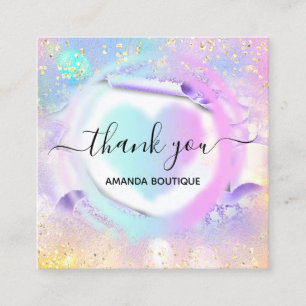 Berufliche Boutique Shop Weißes Herz Quadratische Visitenkarte