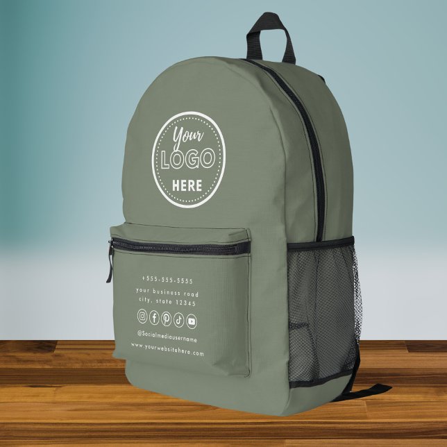 Berufliche Branding-Sage Grüne soziale Medien Bedruckter Rucksack (Von Creator hochgeladen)