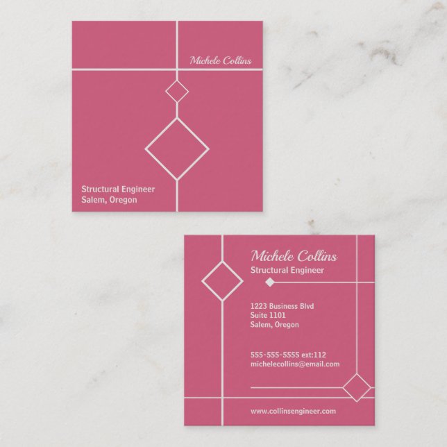 Berufliche Business Card Quadratische Visitenkarte (Vorne/Hinten)