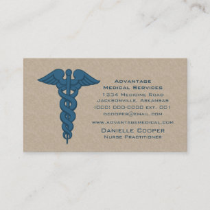 Berufliche Caduceus Business Card, blau Visitenkarte