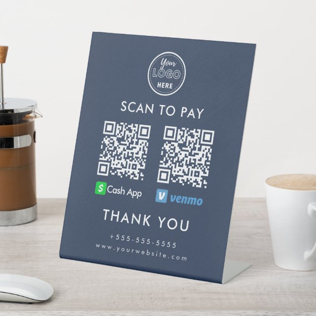 Berufliche Cash App Venmo QR-Code Scan zu bezahlen Sockelschild (In SItu)