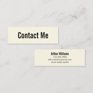 Berufliche Creme und Schwarze Kontaktkarte Telefonnummerkarte