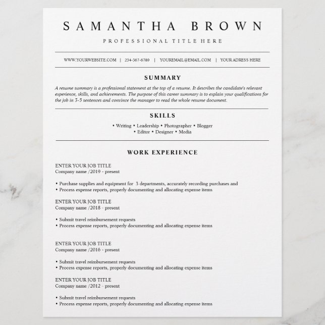 Berufliche cv moderne Jobanwendung (Vorderseite)