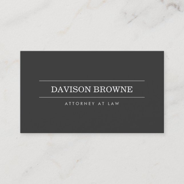 Berufliche "Dark Gray Business Card" Visitenkarte (Vorderseite)