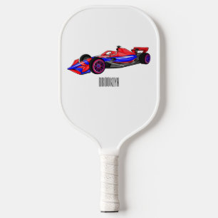 Berufliche Darstellung des Cartoon von Rennfahrzeu Pickleball Schläger