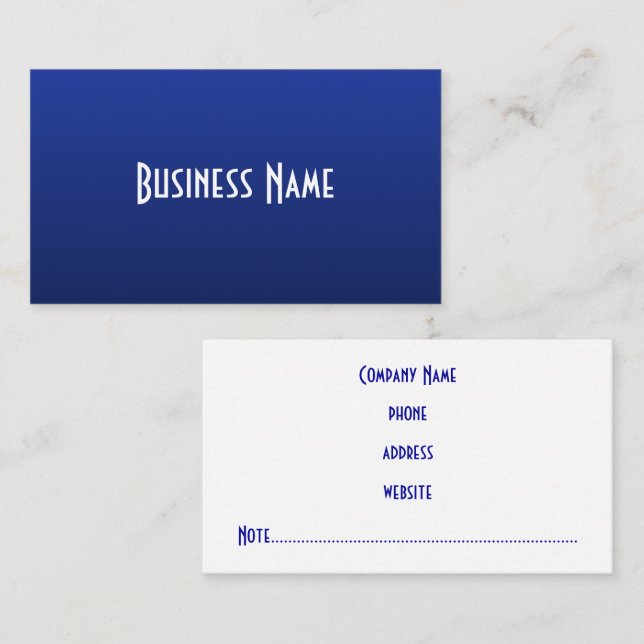 Berufliche Deep Blue Business Card Visitenkarte (Vorne/Hinten)