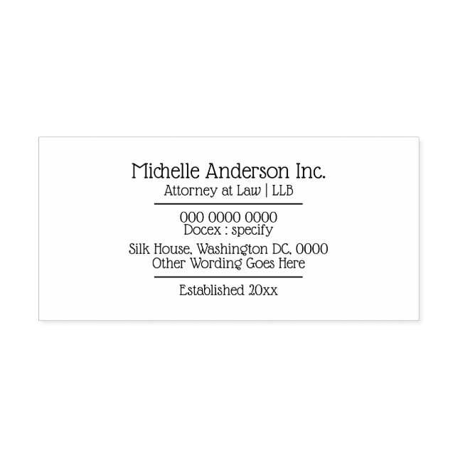 Berufliche DIY-Geschäftsdaten elegant Permastempel (Design)