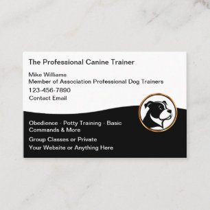 Berufliche Dog Trainer Services Visitenkarte