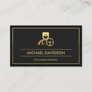 Berufliche Dual Grau Shades Gold Frame Chauffeur Visitenkarte