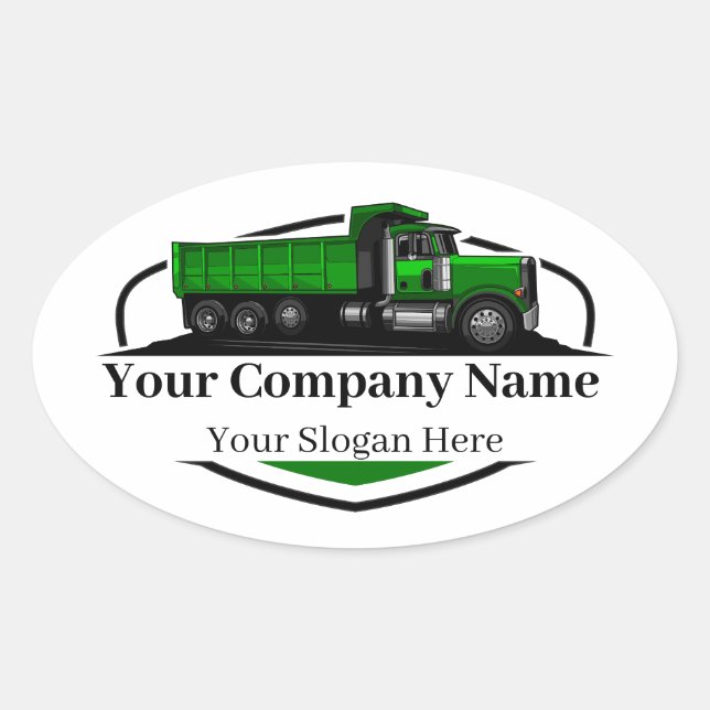 Berufliche Dump Truck Hauling Company Ovaler Aufkleber (Vorderseite)