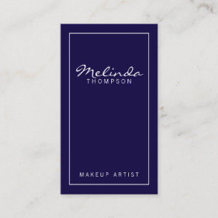 Berufliche einfache moderne Marine Blau und Weiß Visitenkarte
