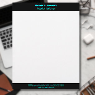 Berufliche einfache moderne Neon Blue Letterhead Briefbogen