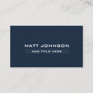 Berufliche einfache Navy Blue Business Card Visitenkarte