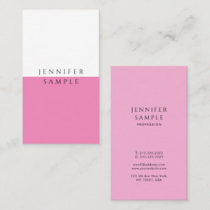 Berufliche einfache Vorlage Elegantes Hot Pink Visitenkarte