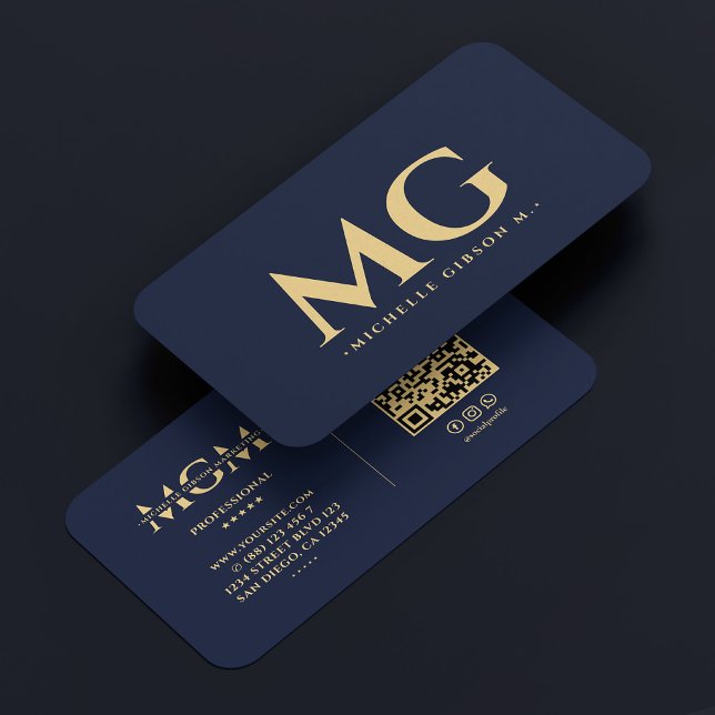 Berufliche Elegant Dark Navy Moderne Visitenkarte (Professional Elegant Dark Navy Modern Business Card
)